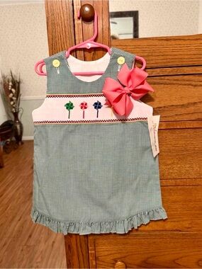 Smocked Pinwheels Size 3 Sleeveless Dress (NWT)